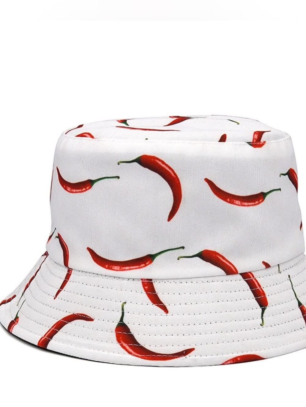 Jeanne Simmons Chili Pepper Bucket Hat White Red Cotton Short Brim NWT CC - Picture 2 of 9